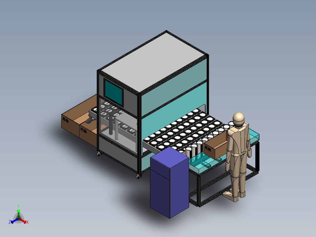人工上料激光打码机sw18可编辑正等轴测图