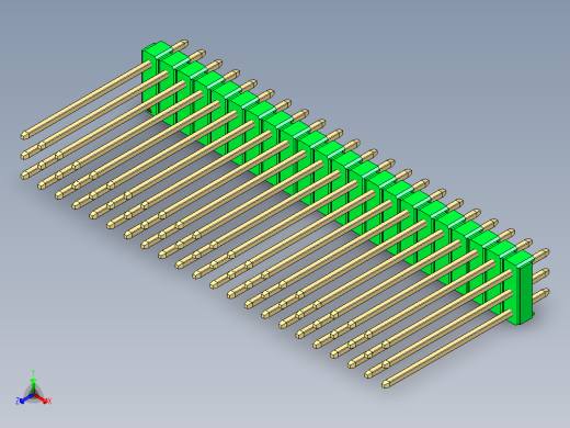 彩色公头100mil（2.54mm）系列-DS1021_green_3x22p_100mil_Type19_rev1.0