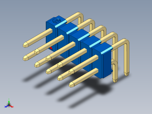 彩色公排针 100mil 2.54mm 系列-DS1022_blue_2x05p_100mil_TypeD_rev1.0