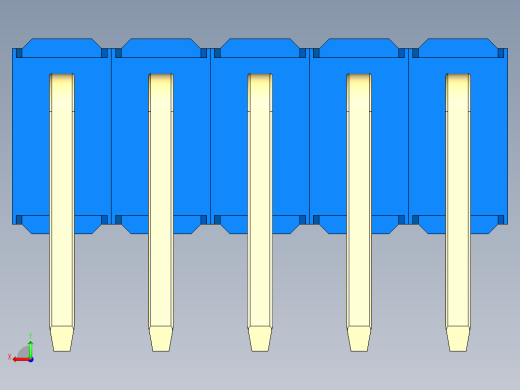 彩色公排针 100mil 2.54mm 系列-DS1022_blue_2x05p_100mil_TypeD_rev1.0后视缩略图