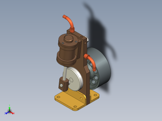 单缸摆动式发动机