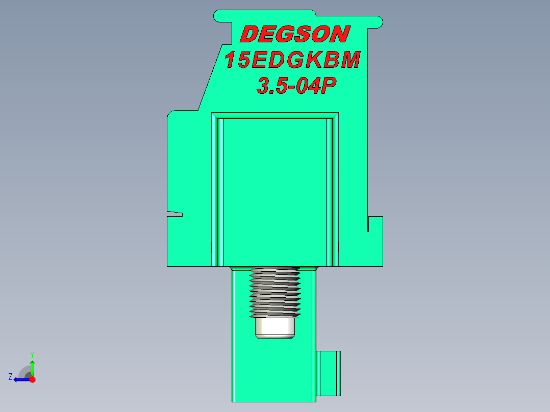 DEGSON 15EDG（公头） 3.5mm 螺钉锁紧，插拔式接线端子 FullPack-15EDGKBM-3.5-04P-14-00AH右视图