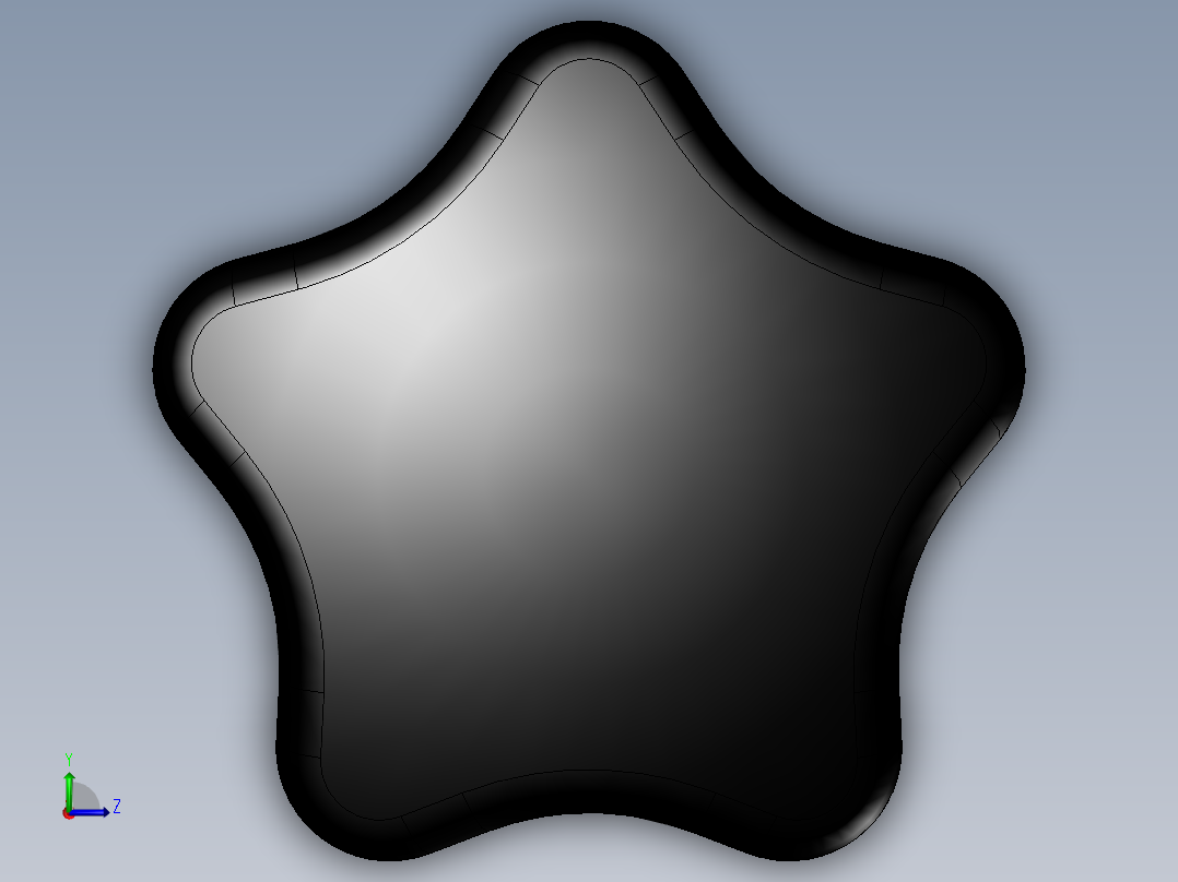 塑五星把手(鼎业)左视图