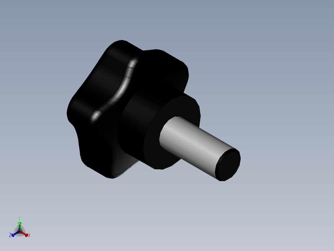 塑五星把手(鼎业)正等轴测图