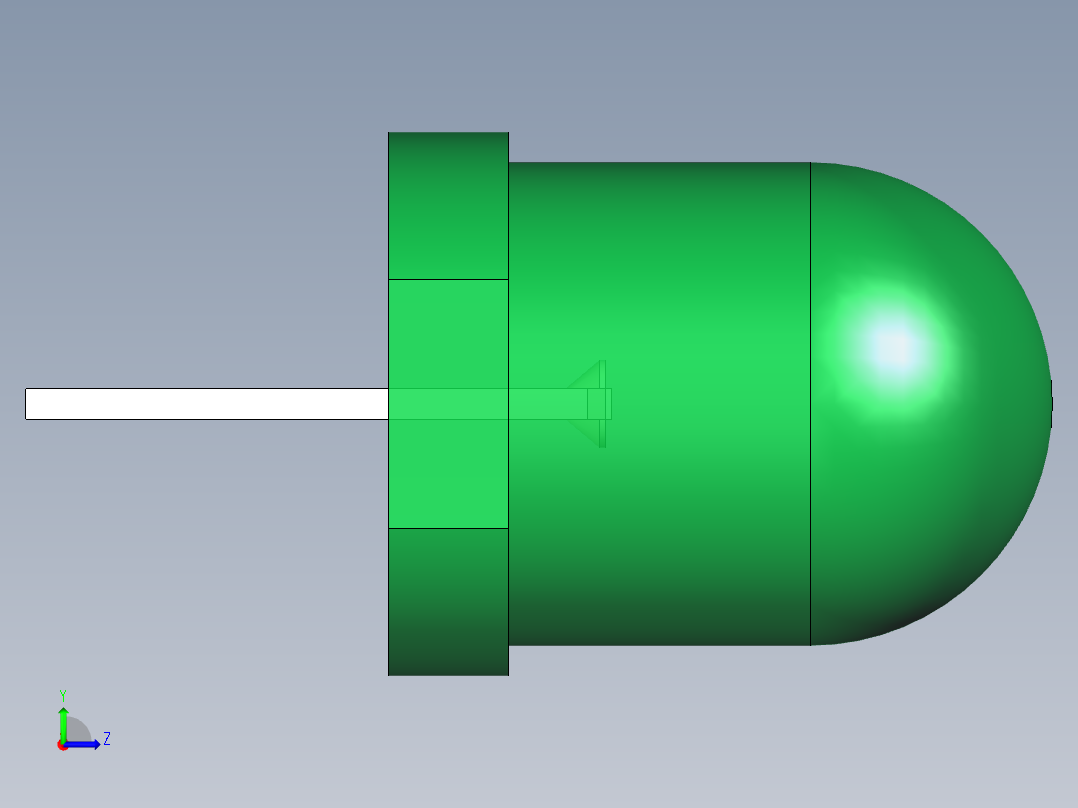 LED_Round_Green8_D8.0mm左视图