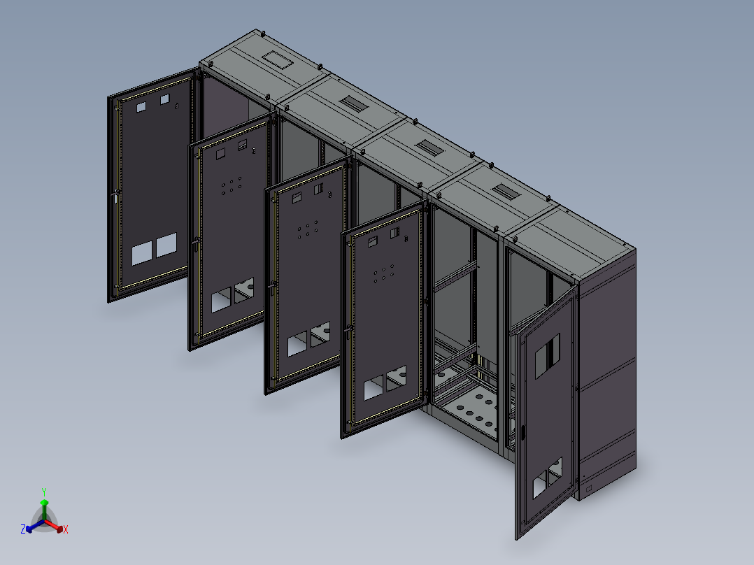 钣金柜子仿威图正等轴测图