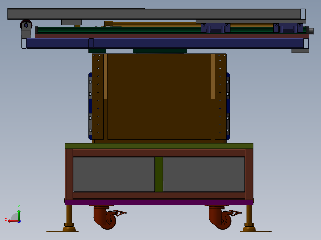 重型工件上料机3D模型后视图