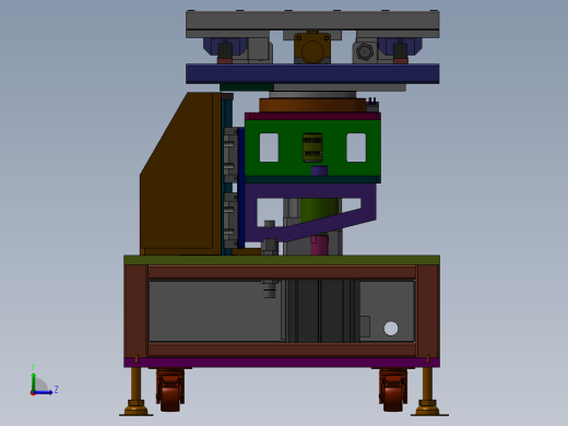 重型工件上料机3D模型左视缩略图