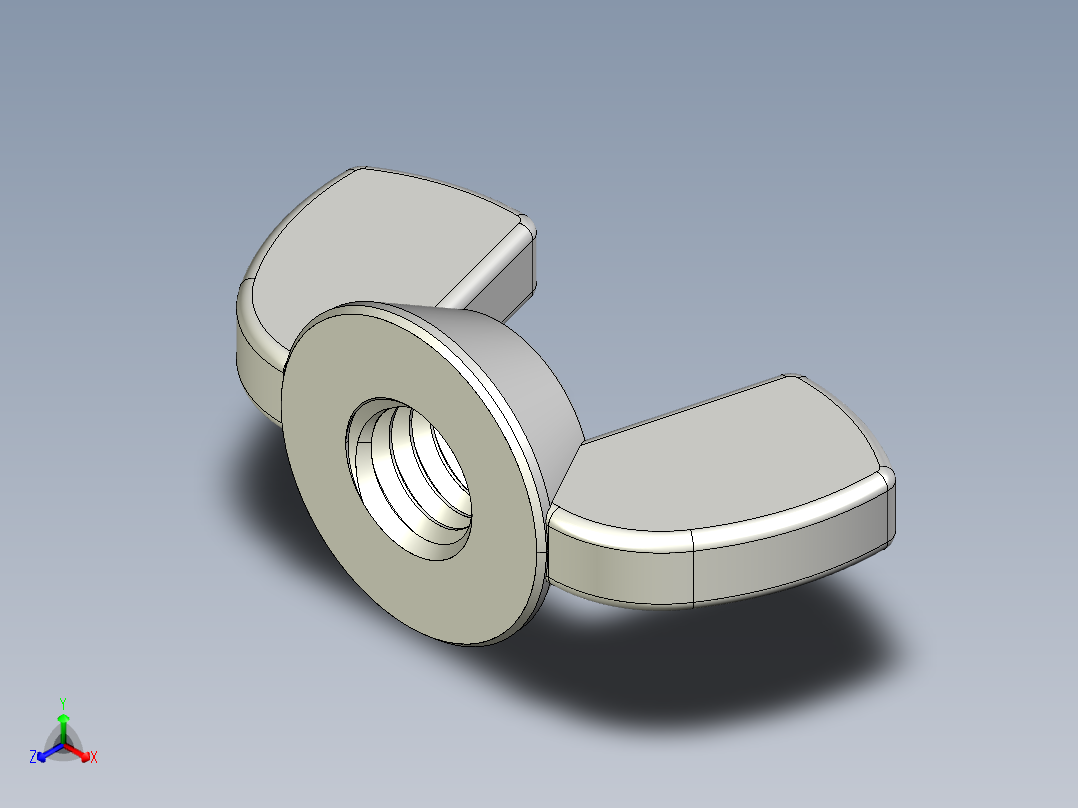 蝶形螺母-WING NUT M5 x 0.8mm Thread.IGS正等轴测图