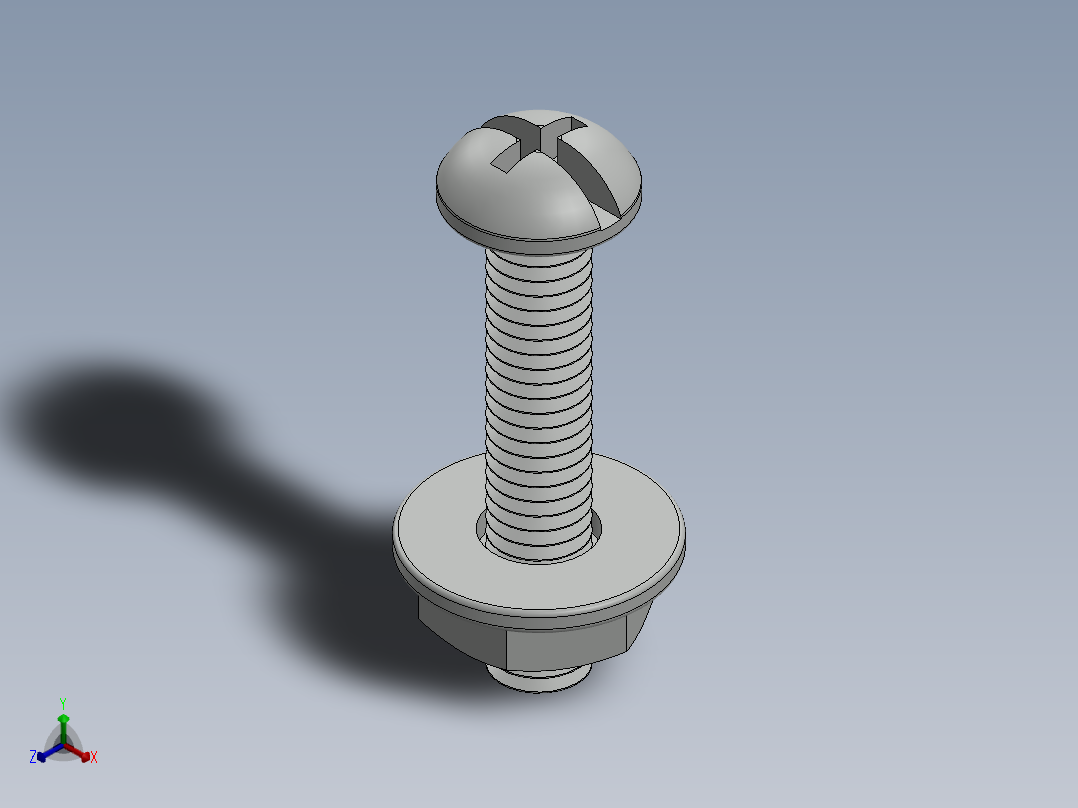 紧固件-No.10-32 Screw-01正等轴测图