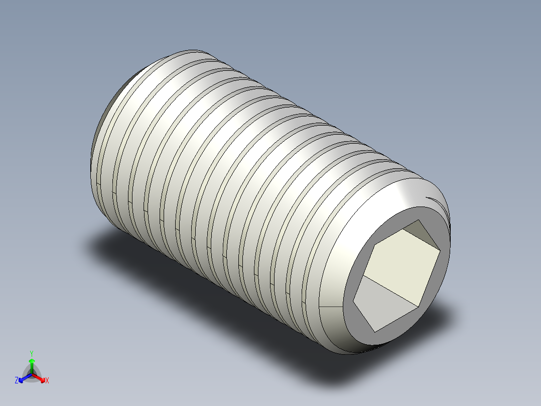 DIN 913-ISO 4026 固定螺钉-M22 L=40.STEP正等轴测图