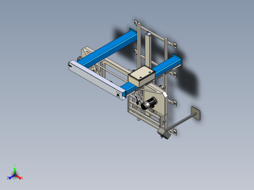 水平弯曲锯石灰石切割锯3D数模图纸 STEP格式