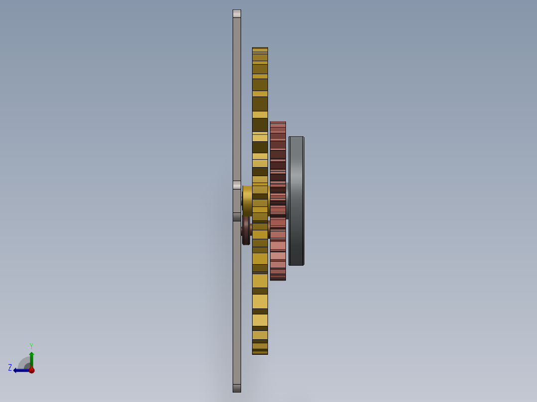 3档滑杆机构右视图