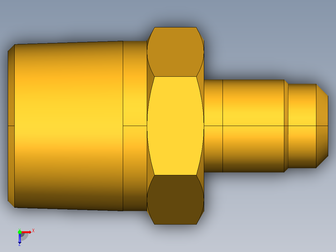 扩口式工业通用硬管接头Male Connector 48F-4-6俯视图
