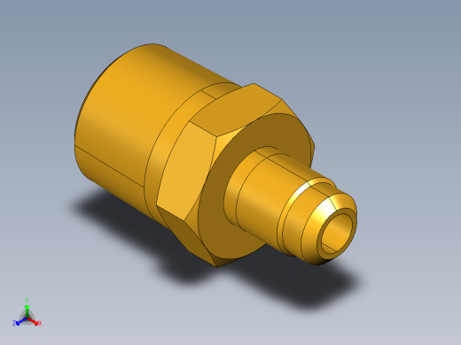扩口式工业通用硬管接头Male Connector 48F-4-6正等轴测缩略图