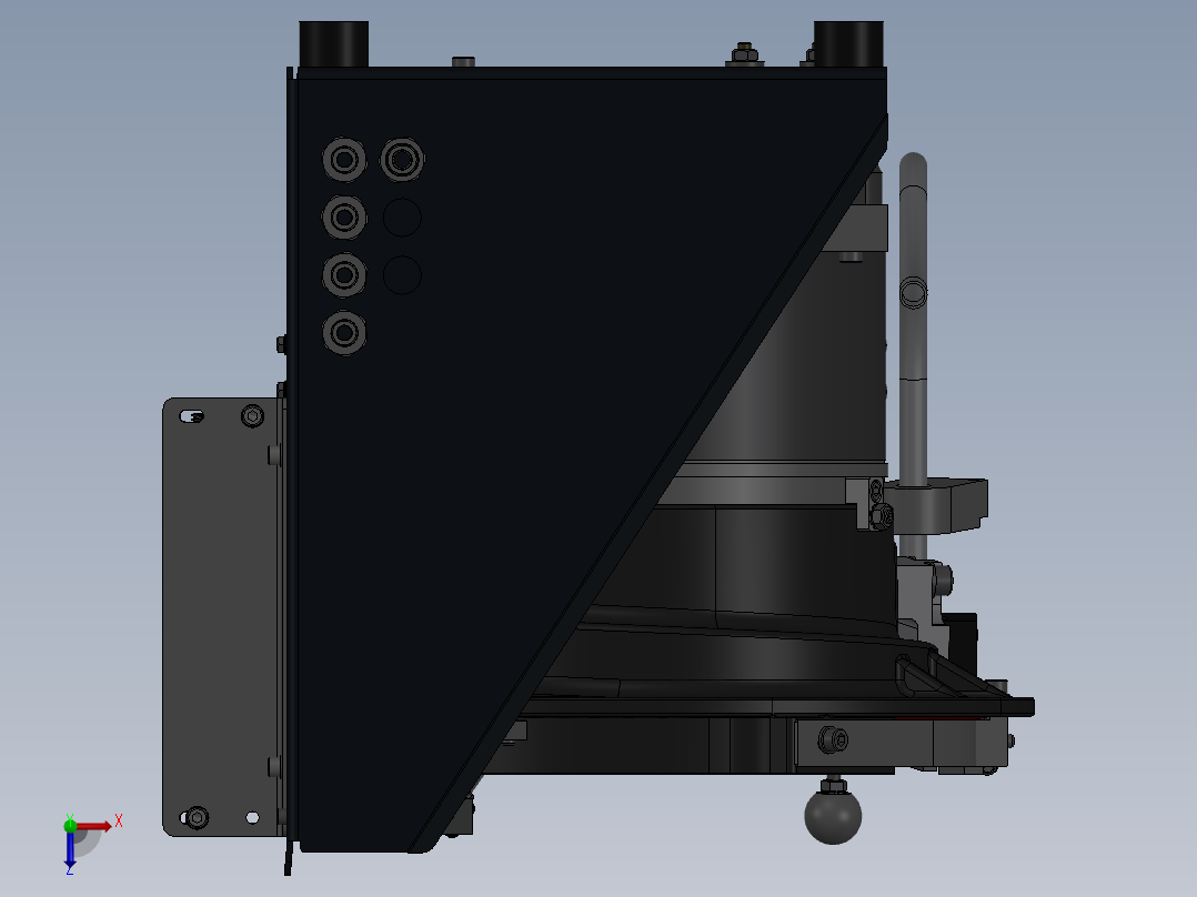 振动盘上了吹钉机构俯视图
