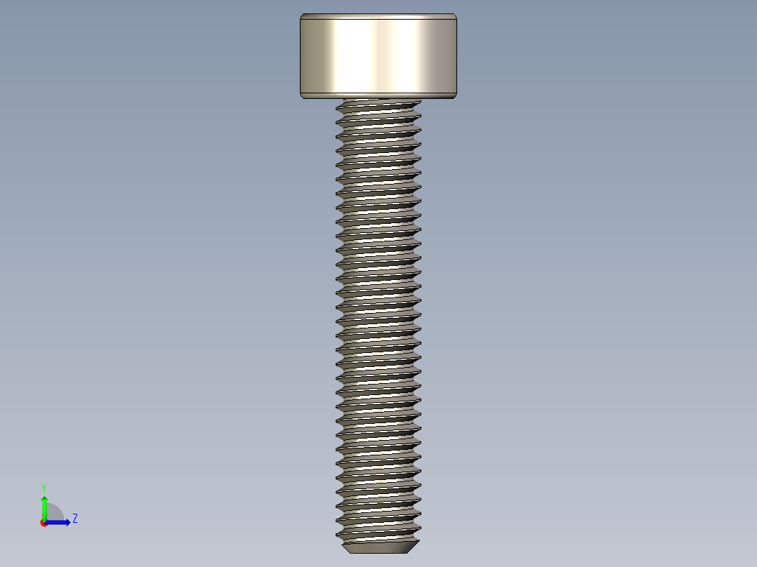 Screw_DIN_912_M3x16F_A2.STEP公制内六角螺钉左视图