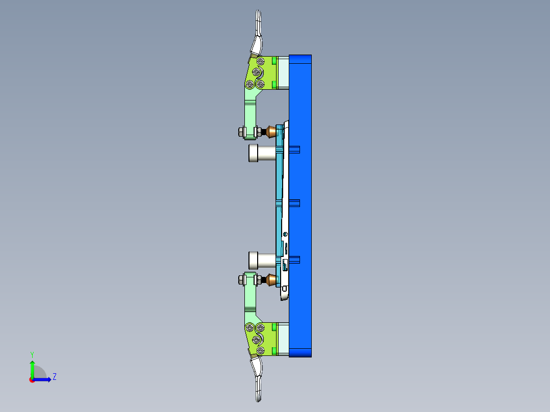 键盘外壳检测外长宽检具左视图