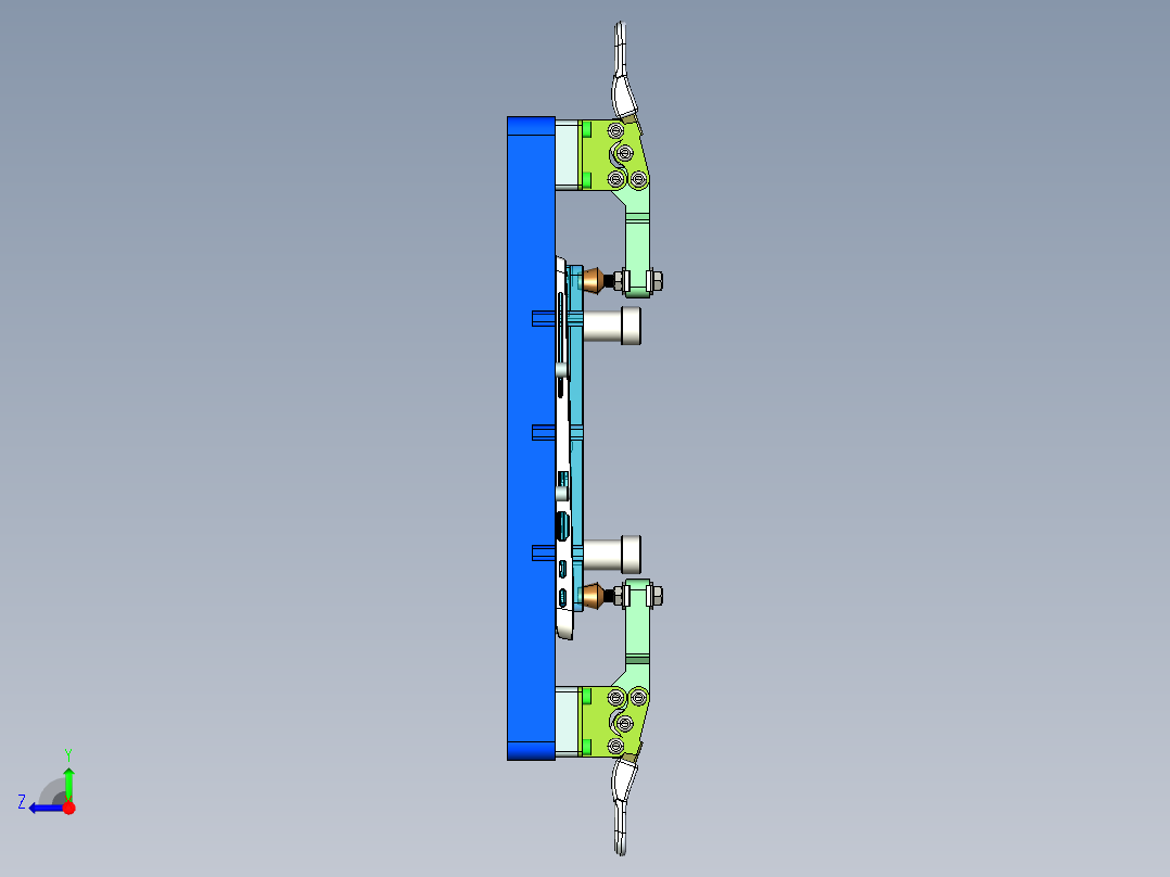 键盘外壳检测外长宽检具右视图