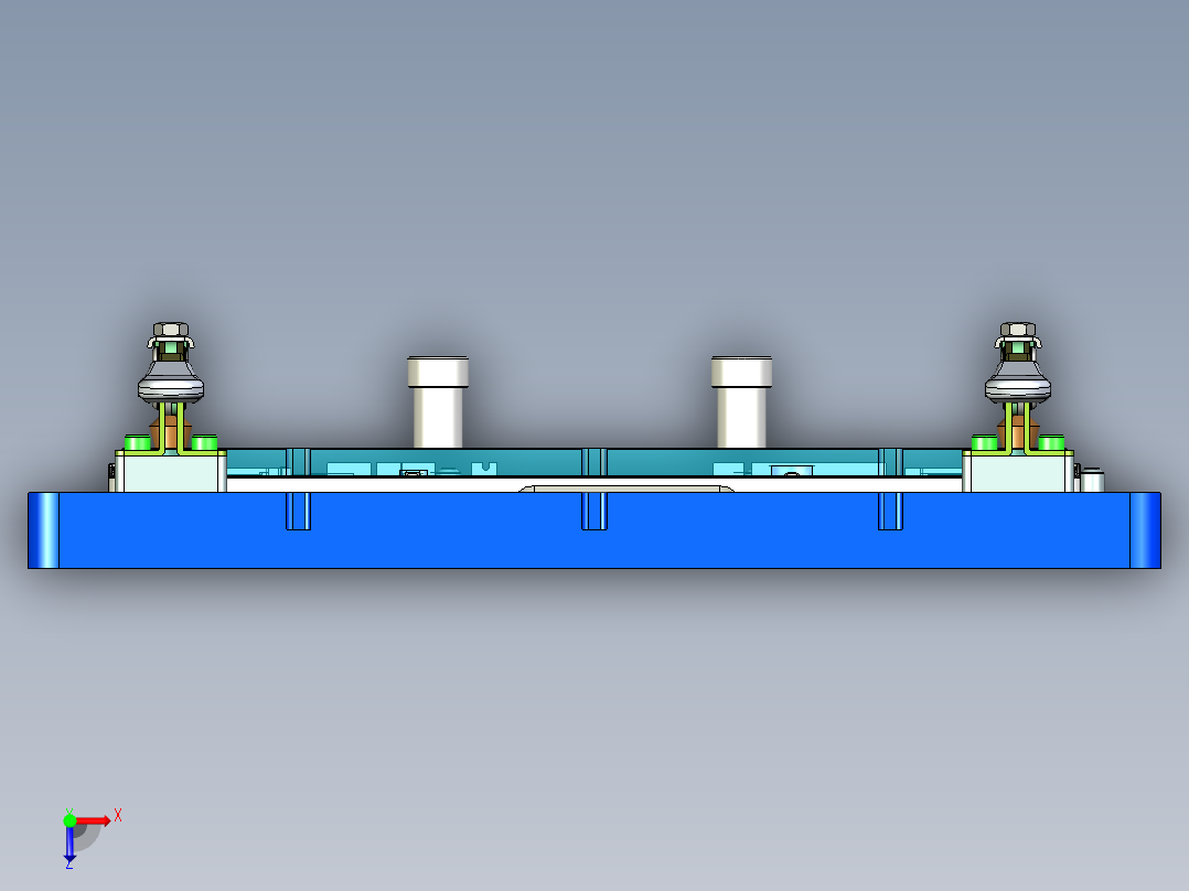 键盘外壳检测外长宽检具俯视图