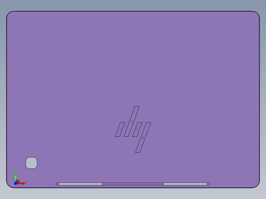 一款平板电脑外壳铣四周侧孔程序模型前视图