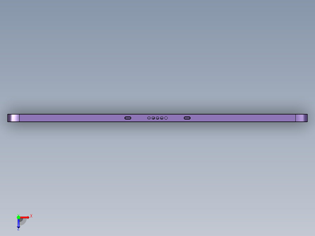 一款平板电脑外壳铣四周侧孔程序模型俯视图