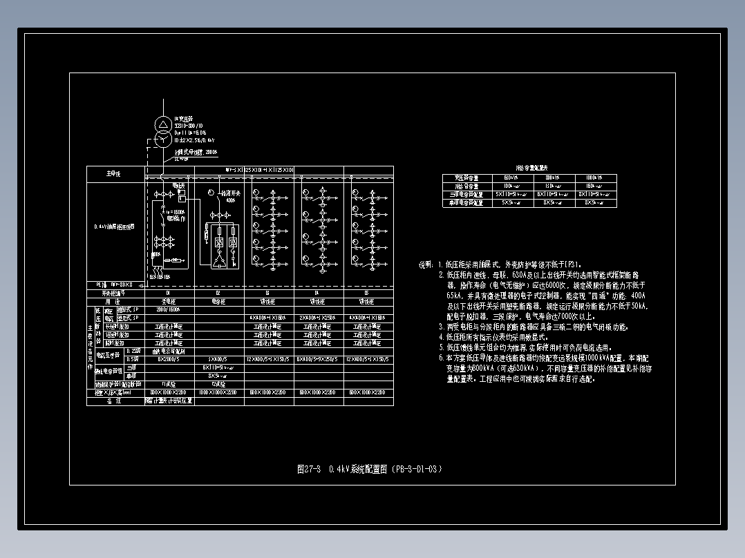 图27-3  0.4kV系统配置图（PB-3-D1-03）