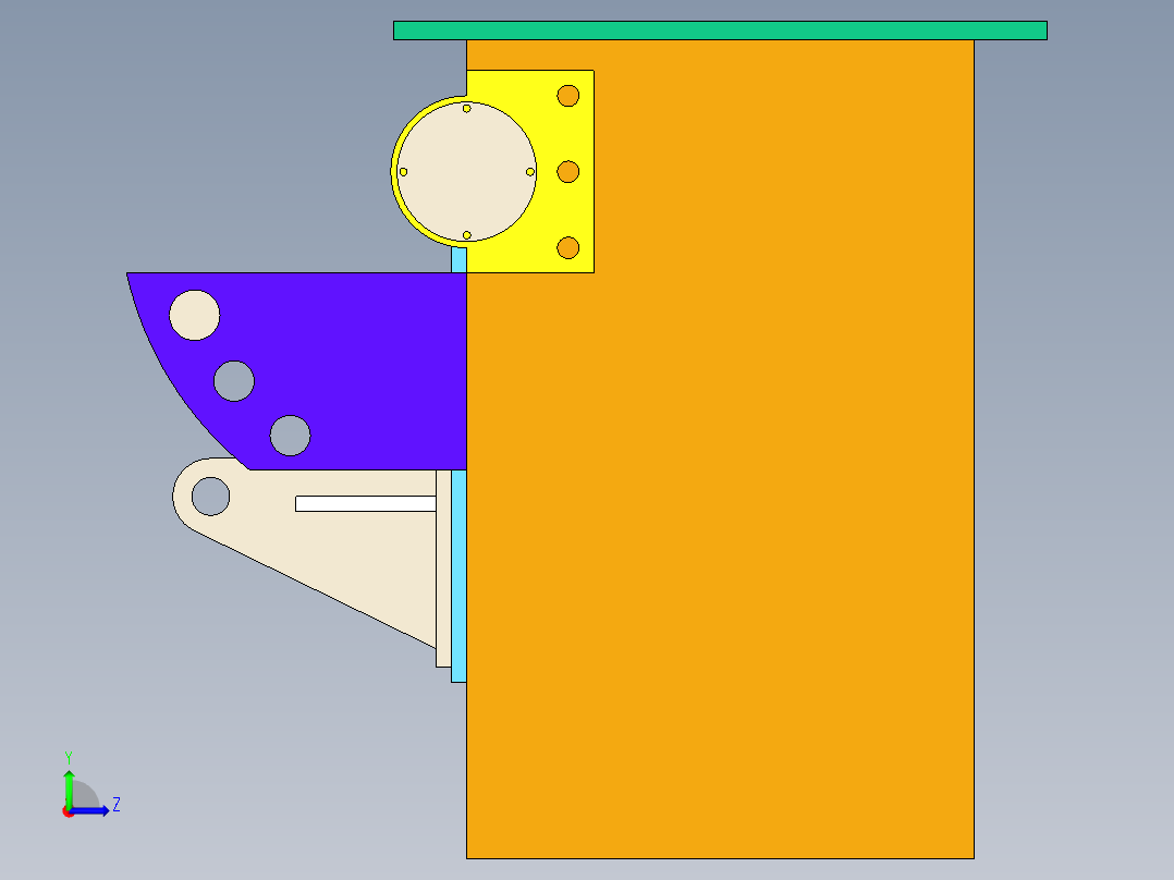 翻板卸灰阀左视图