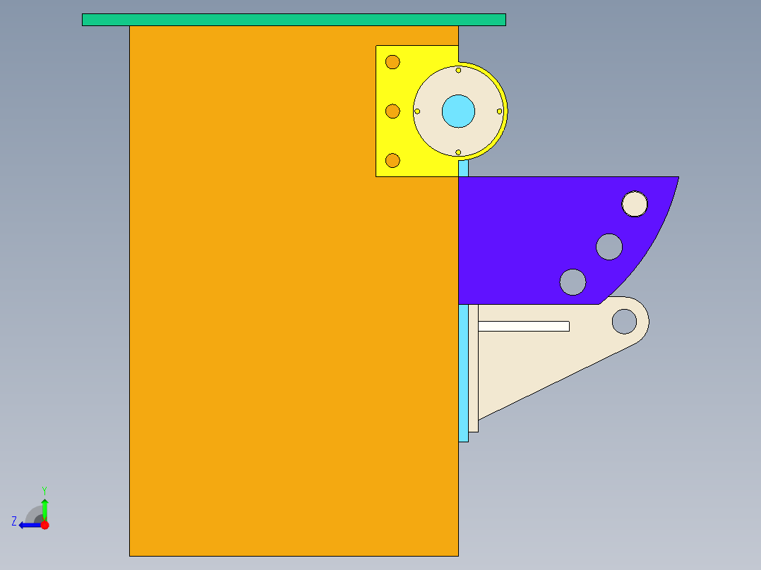 翻板卸灰阀右视图