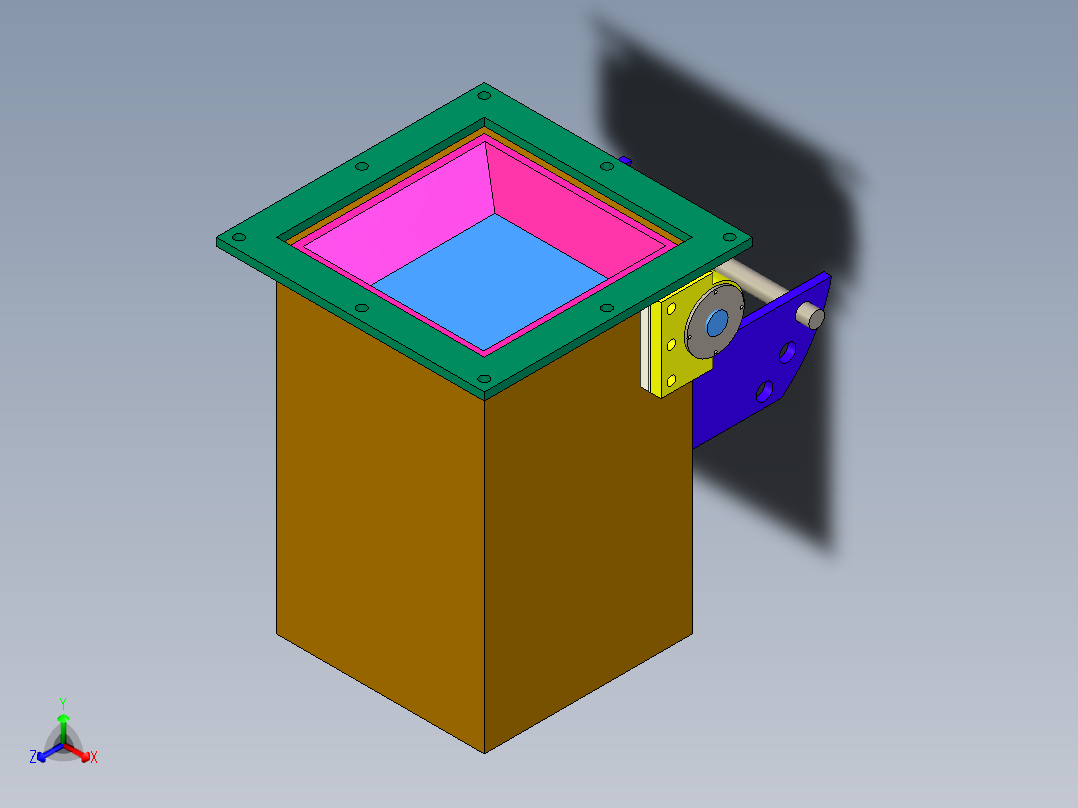 翻板卸灰阀正等轴测图