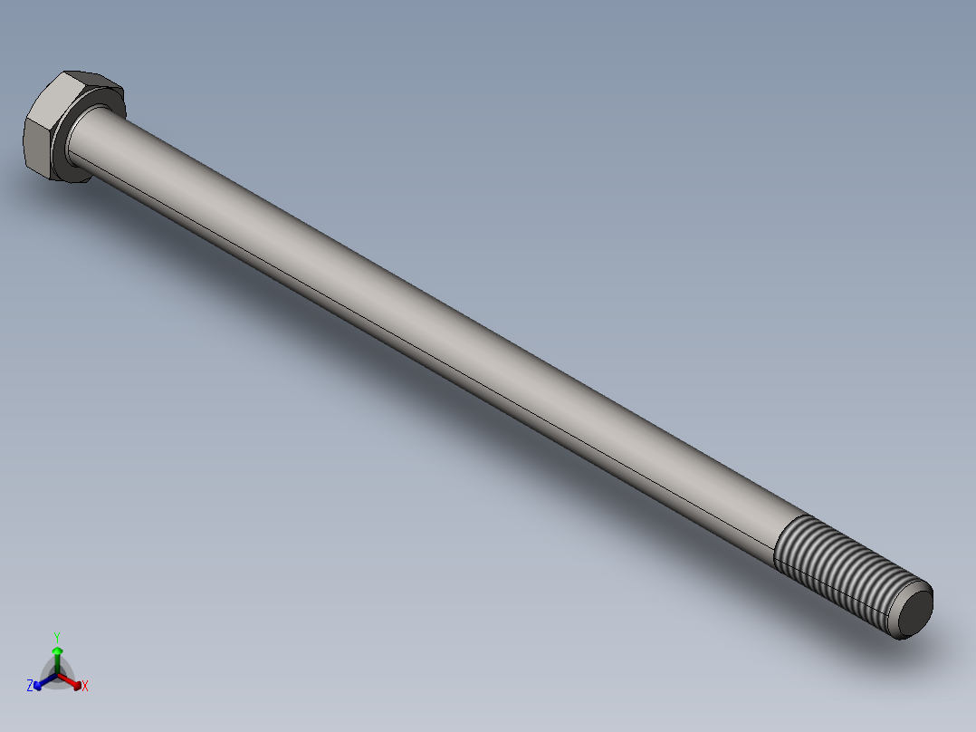 GB／T5780-2000 六角头螺栓C级M10×180正等轴测图