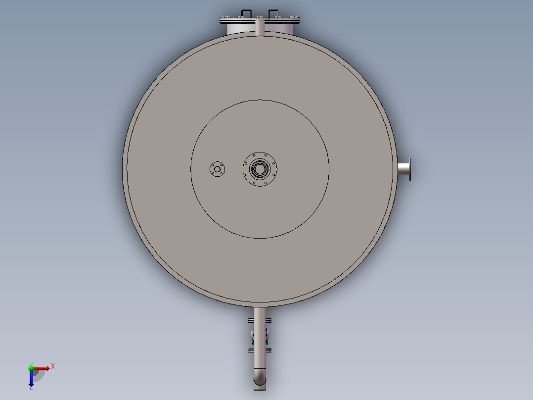 压力容积、餐厨垃圾热交换器俯视图