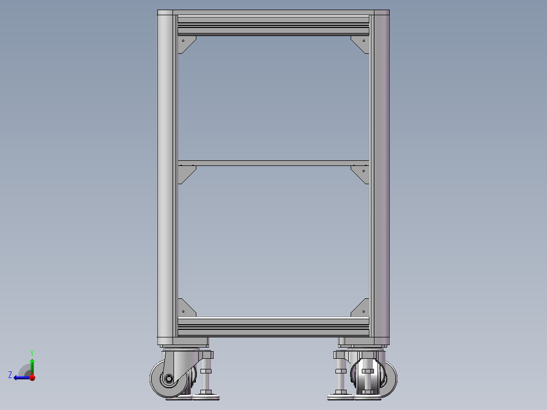 货架、可移动工作台架右视图