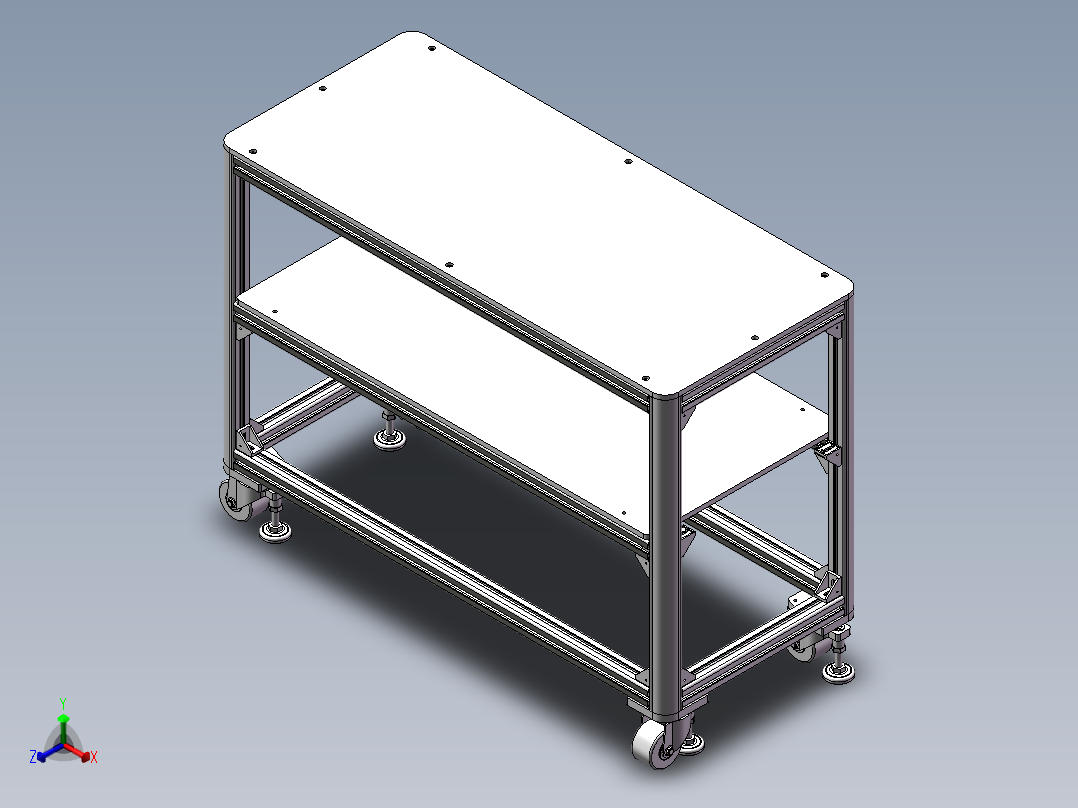 货架、可移动工作台架正等轴测图
