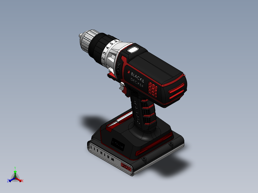 电钻正等轴测图