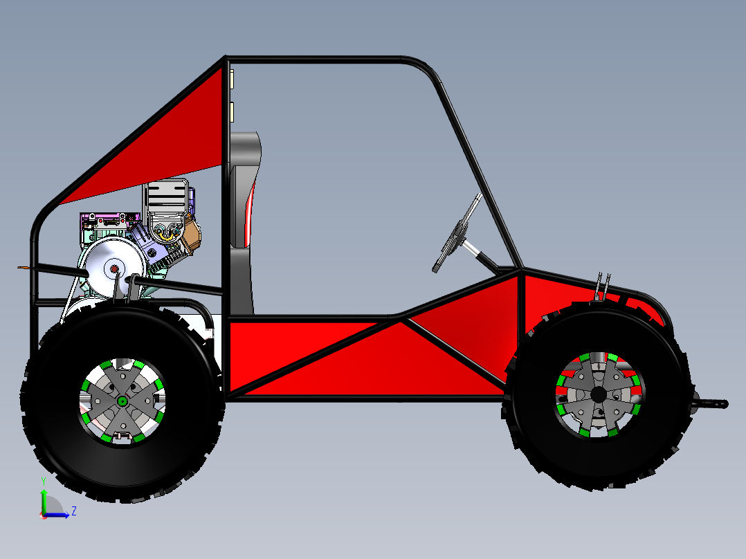 A3003937-卡丁车 ATV越野车左视图