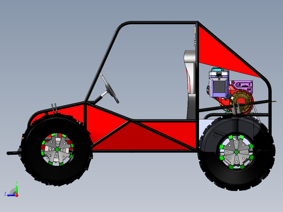 A3003937-卡丁车 ATV越野车右视图