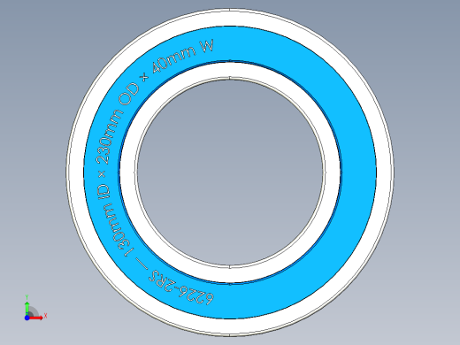完整的公制6200-2RS，双密封轴承库SolidWorks和Step模型前视缩略图