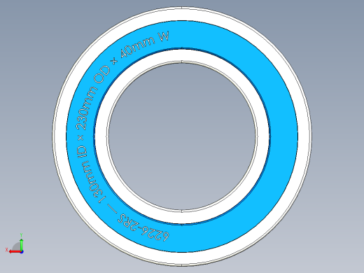 完整的公制6200-2RS，双密封轴承库SolidWorks和Step模型后视缩略图