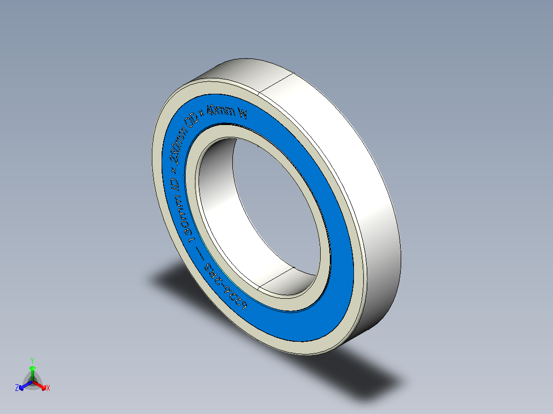 完整的公制6200-2RS，双密封轴承库SolidWorks和Step模型正等轴测图
