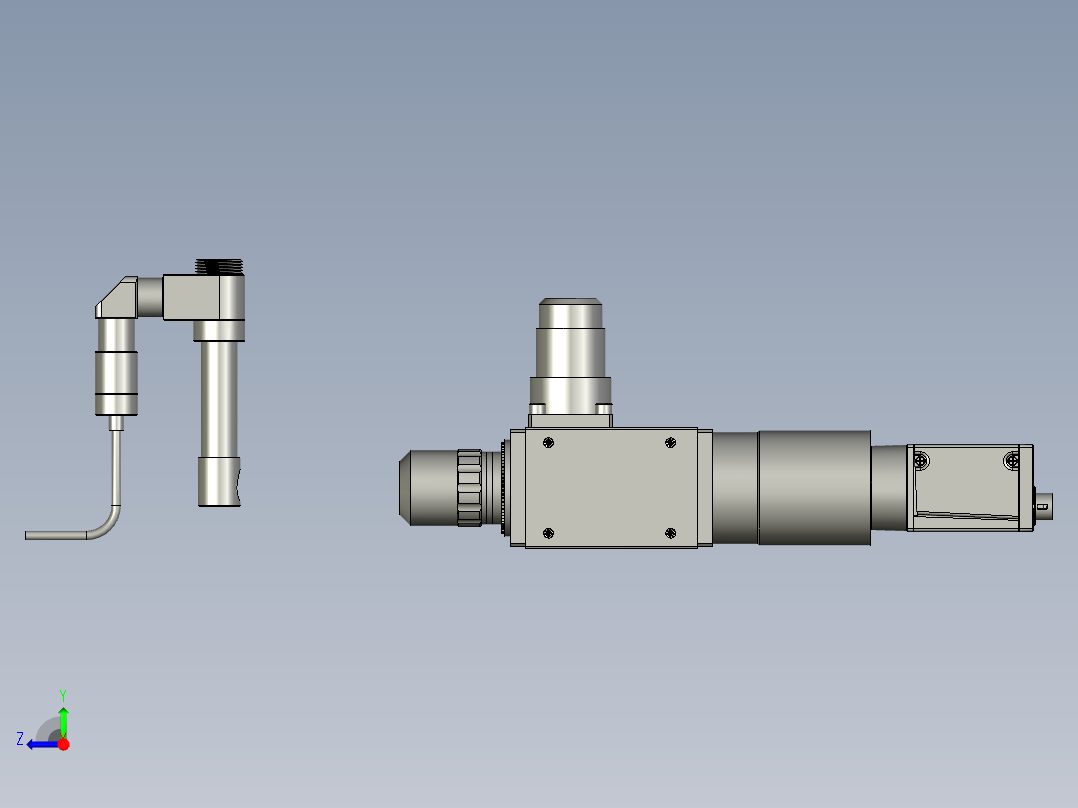 显微镜相机装配右视图