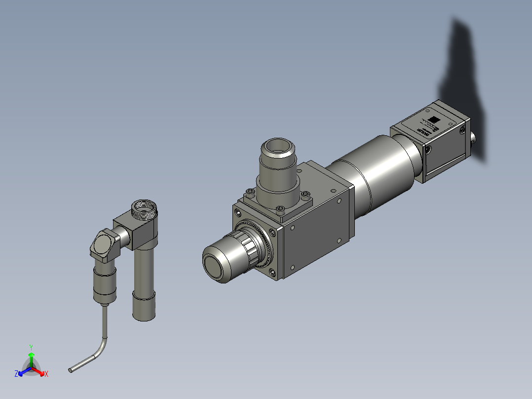显微镜相机装配正等轴测图