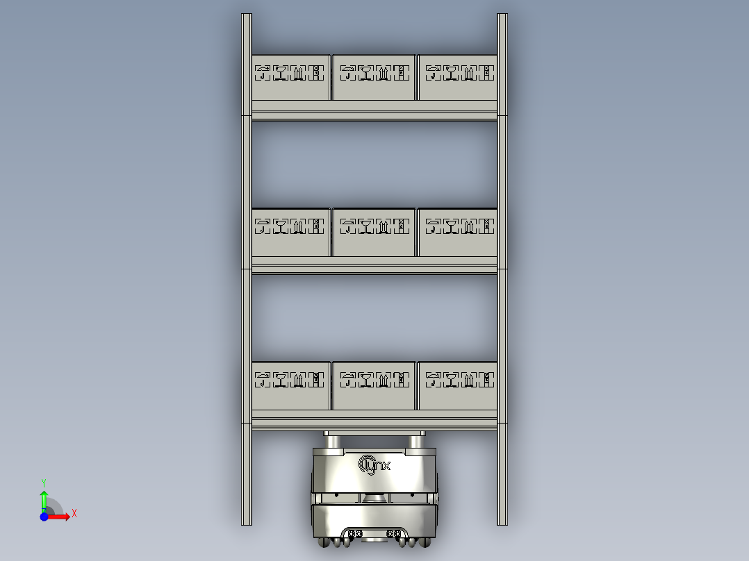 AGV移动货架前视图