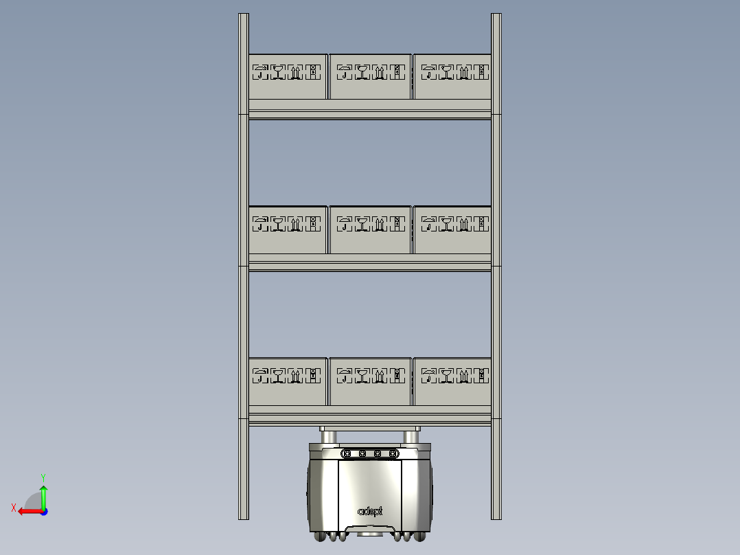 AGV移动货架后视图
