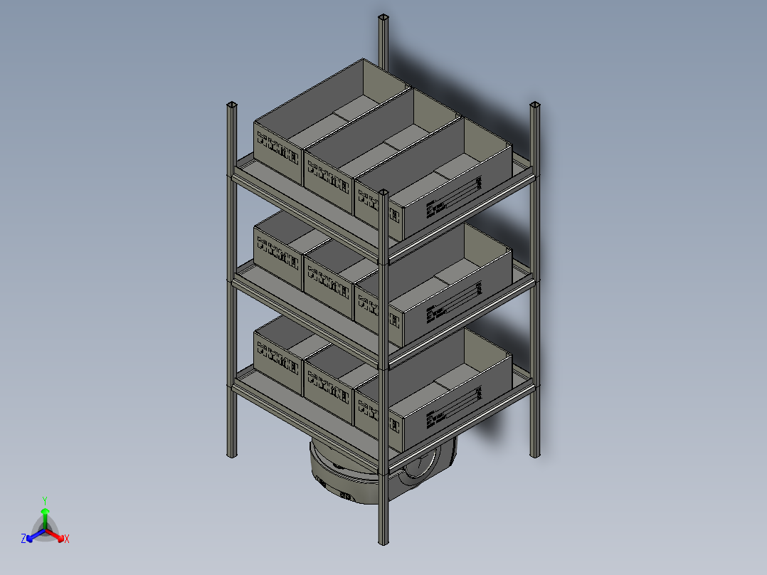 AGV移动货架正等轴测图