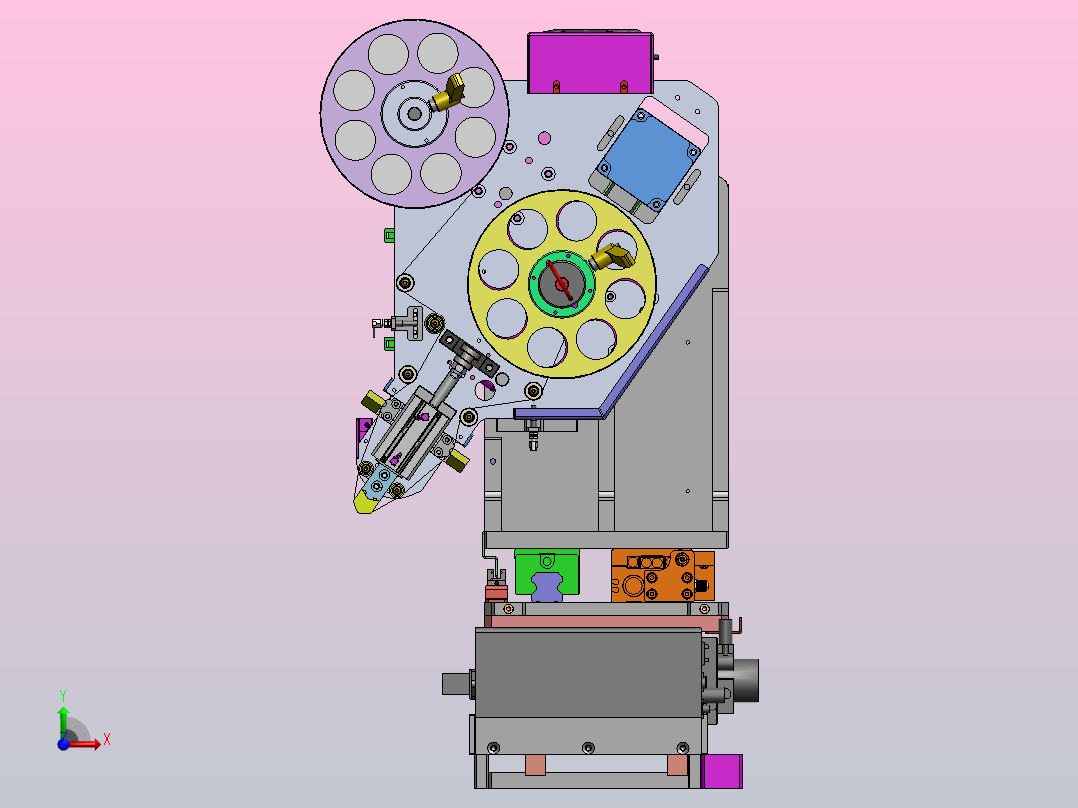 擦拭机构含有收卷、放卷机构前视图