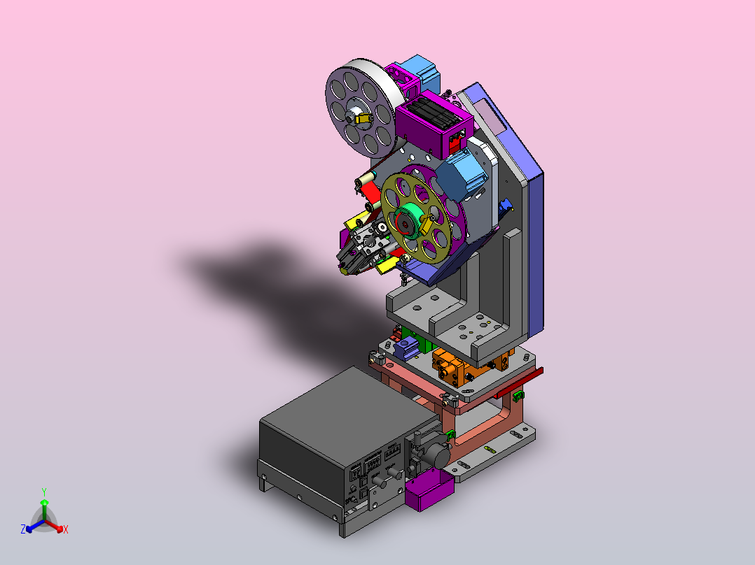 擦拭机构含有收卷、放卷机构正等轴测图