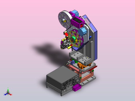 擦拭机构含有收卷、放卷机构正等轴测缩略图