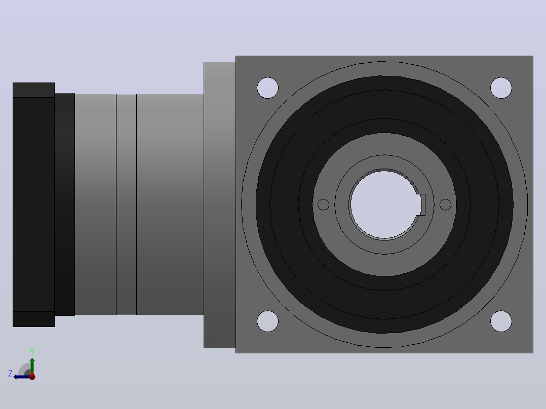 PW-FH(减速比1～5) 伺服直角行星减速机[PW065-L1-FH-1.5-0.1kW-8-S2]右视图
