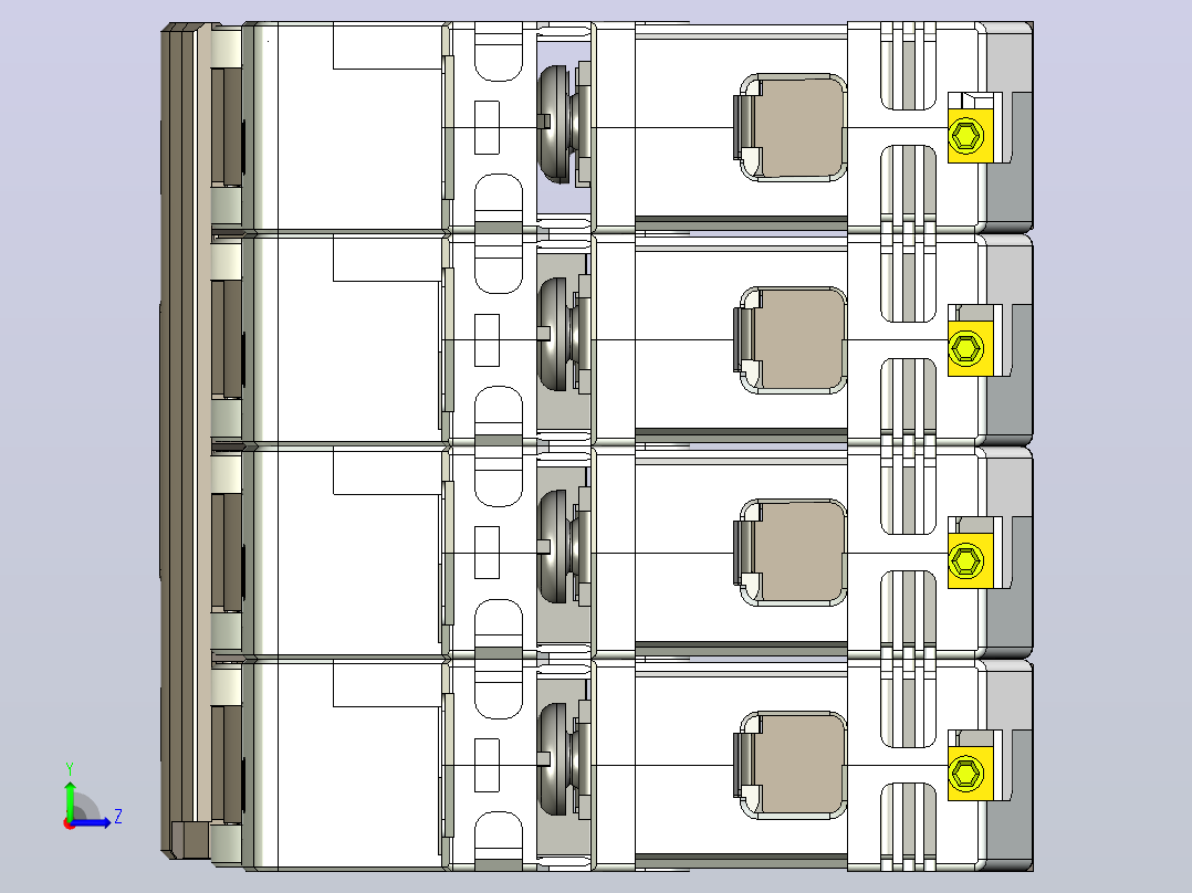 NB8-63H 4P小型断路器三维模型202306左视图